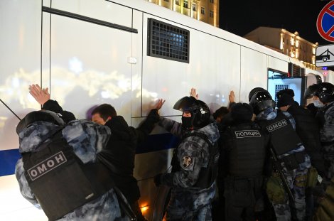Offensichtlich bisher mehr als 1.700 Festnahmen in Moskau // © IMAGO / SNA
