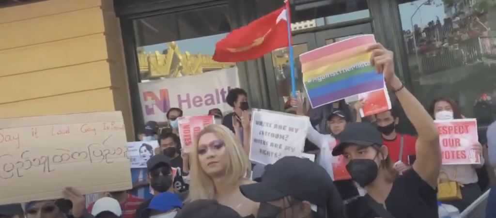LGBTI*-Community unterstützt Demonstration in Myanmar
