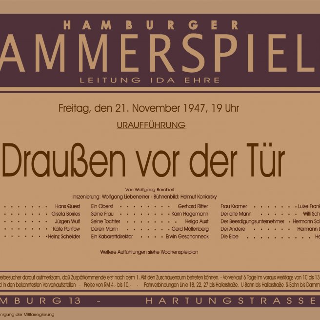 Anzeige der Hamburger Kammerspiele 1945 // © Archiv Hamburger Kammerspiele